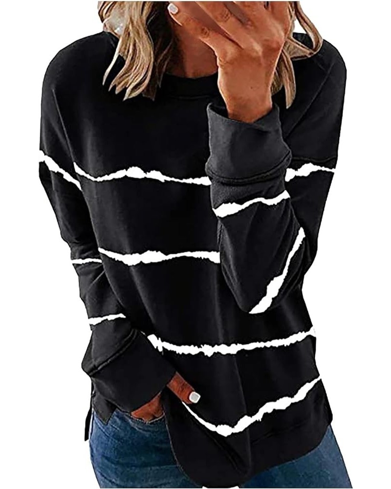 Sweatshirt for Women Crewneck Long Sleeve Shirts Loose Fit Basic Tops Pullover Casual Blouses Fall Fashion Clothes A-black $7...