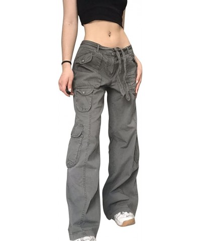 Baggy Cargo Pants for Women High Waisted Wide Leg Jeans Oversized Y2K Denim Pants Trousers Sweatpants C-army Green $17.09 Jeans