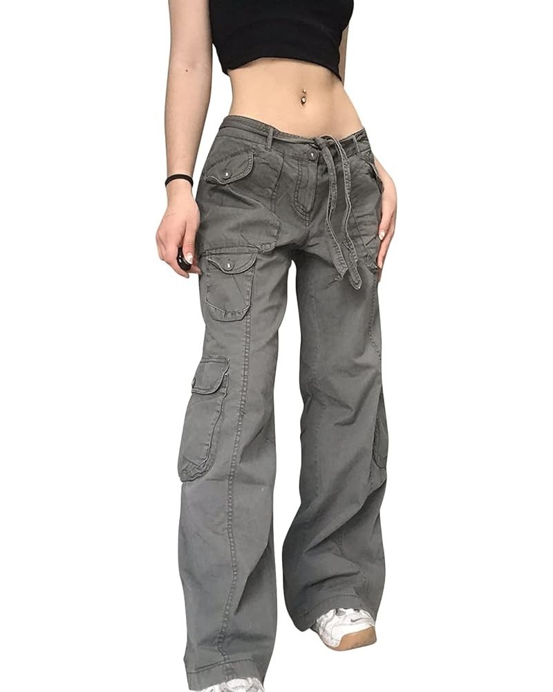 Baggy Cargo Pants for Women High Waisted Wide Leg Jeans Oversized Y2K Denim Pants Trousers Sweatpants C-army Green $17.09 Jeans