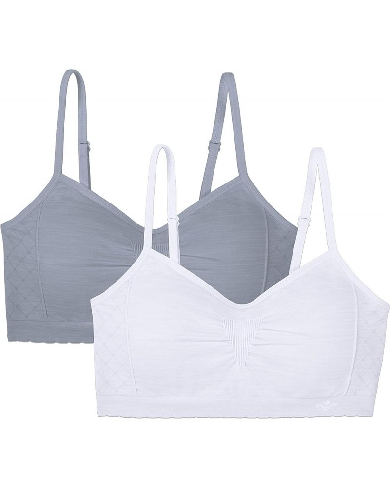 Women's Beyond Comfort Bra Seamless Padded Bralette (S-2XL) 2 Pack - Grey/White $14.43 Lingerie