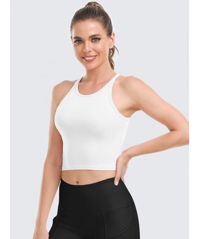 Crop Tops for Women High Neck Tank Top Athletic Cropped Shirts Workout Tanks Gym Clothes 3 Pack Black/White/Army Green $19.08...