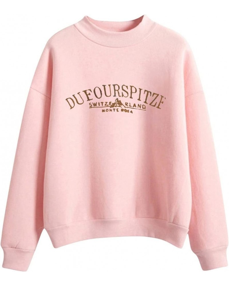 Ladies Sweatshirts Without Hoods Women O-Neck Solid Sweatshirt Soft Lightweight Long Sleeve Shirts A1-pink $4.58 Hoodies & Sw...