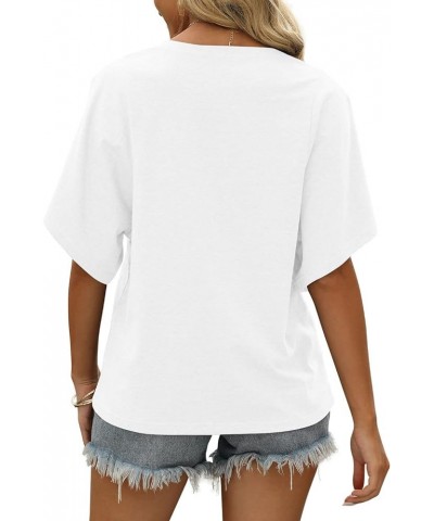 Women Summer Tops V-Neck T-Shirts Womens Tops Dressy Casual Puff Long-Sleeve Tops Tunic Tops Blouse A-white $10.99 T-Shirts