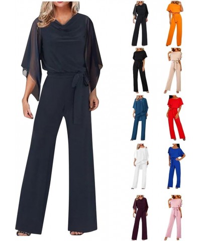 Women's Jumpsuits Dressy Casual Summer Plus Size Jumpsuits Overall Rompers Loose Fit Wide Leg Pants Jumpsuits 2 Piece Sets-02...