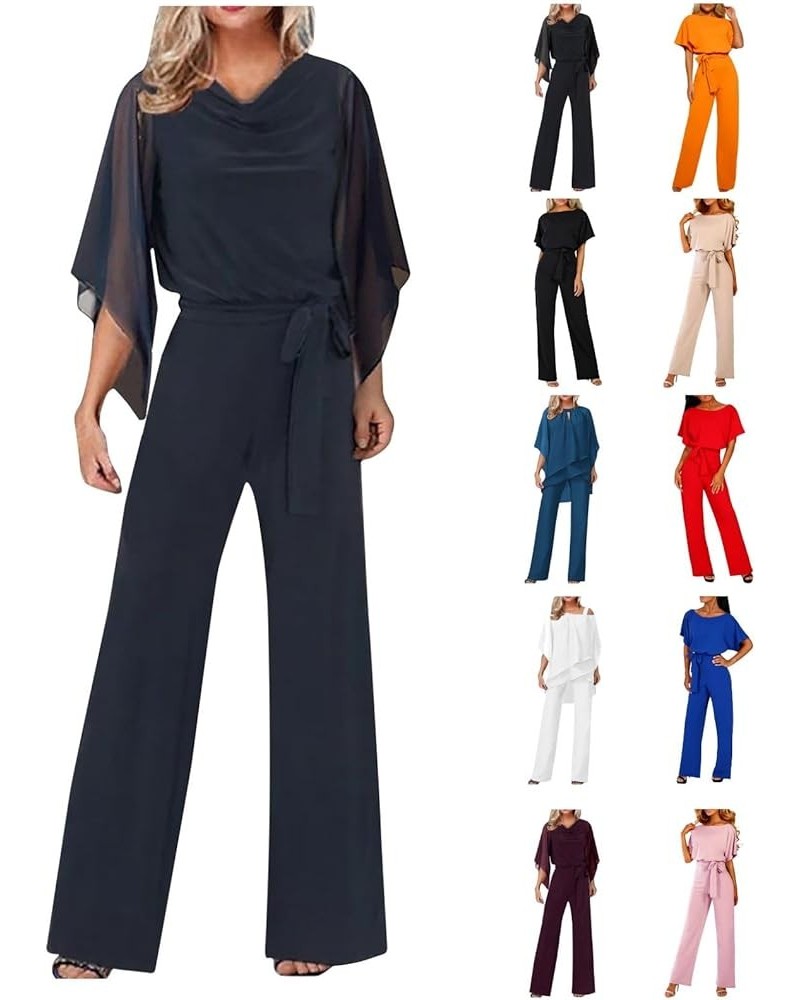 Women's Jumpsuits Dressy Casual Summer Plus Size Jumpsuits Overall Rompers Loose Fit Wide Leg Pants Jumpsuits 2 Piece Sets-02...