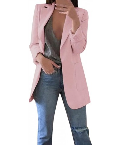 Women's Casual Blazers Open Front Long Sleeve Outerwear Fashion Solid Color Cardigan Crop Slim Fitting Blazer Coats for Women...