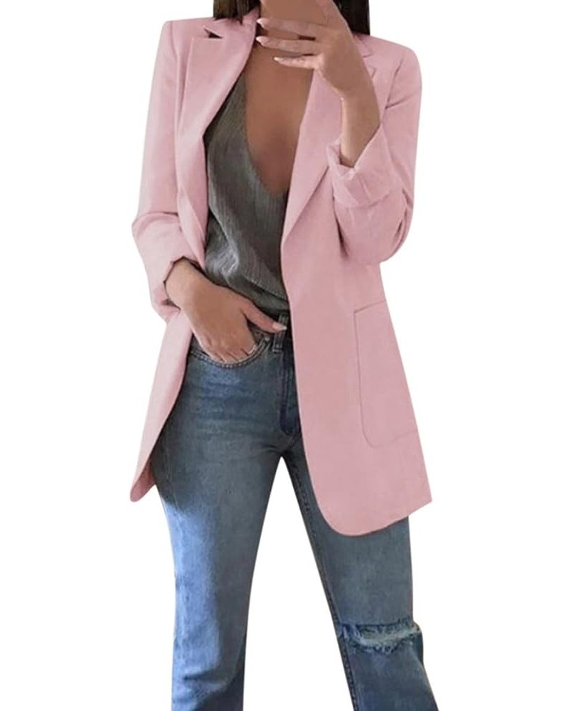 Women's Casual Blazers Open Front Long Sleeve Outerwear Fashion Solid Color Cardigan Crop Slim Fitting Blazer Coats for Women...