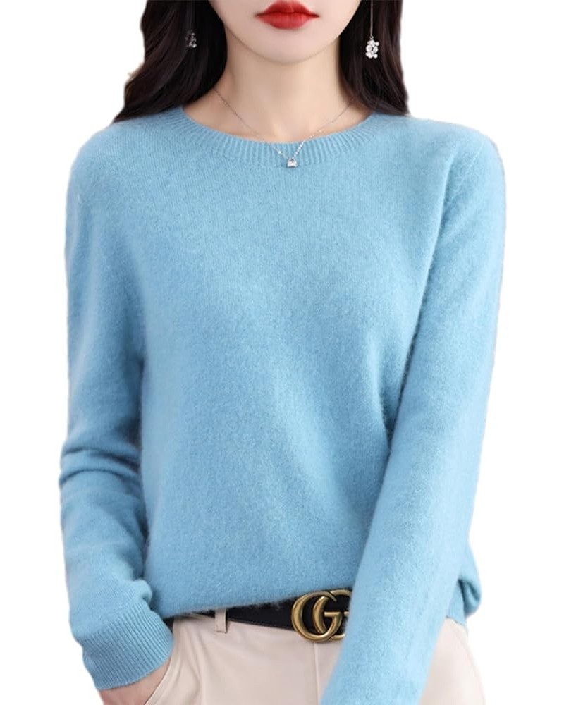 Cashmere Sweater 100% Cashmere Sweaters for Women Women's Soft Cozy Pullover Warm Knit Round Neck Cashmere Sweater Blue $17.6...