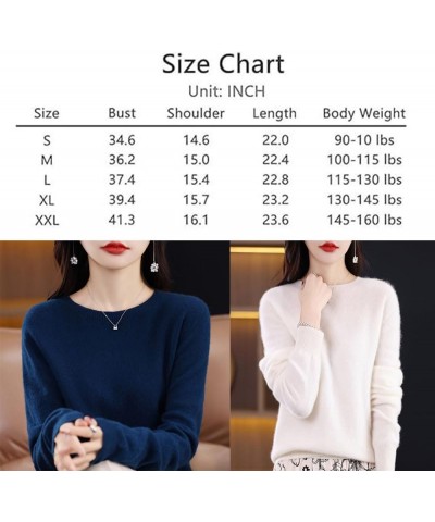 Cashmere Sweater 100% Cashmere Sweaters for Women Women's Soft Cozy Pullover Warm Knit Round Neck Cashmere Sweater Blue $17.6...