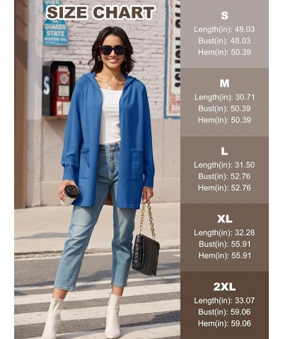 Women's Open Front Cardigan Knit Lightweight Coatigan Jacket Hooded Sweater Coat 2 Pockets 2024 Spring Casual Victoria Blue $...