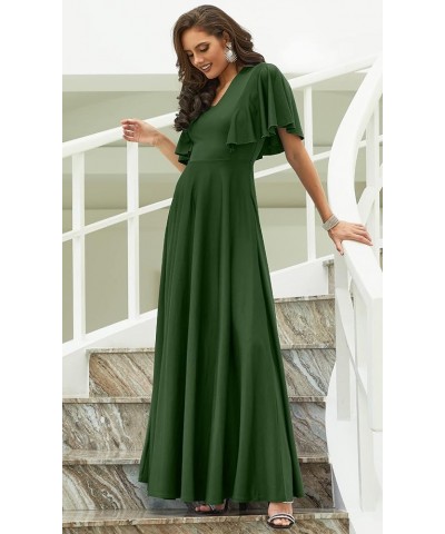 Womens Long Elegant Bridesmaid Evening Cocktail Modest Maxi Dress Olive Green $35.37 Dresses