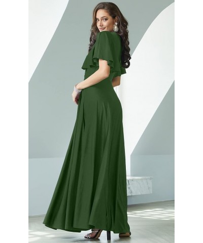 Womens Long Elegant Bridesmaid Evening Cocktail Modest Maxi Dress Olive Green $35.37 Dresses