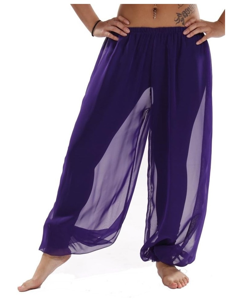 Belly Dance Chiffon Harem Pants | Sheer Shadow Purple $16.10 Pants