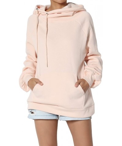 Side Drawstring Cozy Fleece Relaxed Fit Hooded Pullover Sweatshirts Dusty Blush $14.28 Hoodies & Sweatshirts