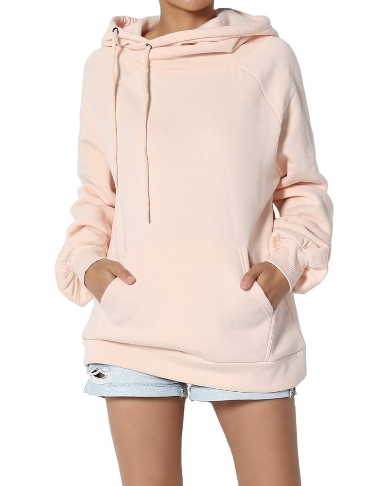 Side Drawstring Cozy Fleece Relaxed Fit Hooded Pullover Sweatshirts Dusty Blush $14.28 Hoodies & Sweatshirts