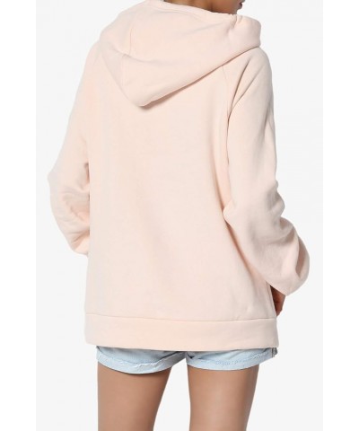 Side Drawstring Cozy Fleece Relaxed Fit Hooded Pullover Sweatshirts Dusty Blush $14.28 Hoodies & Sweatshirts