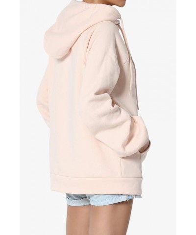 Side Drawstring Cozy Fleece Relaxed Fit Hooded Pullover Sweatshirts Dusty Blush $14.28 Hoodies & Sweatshirts