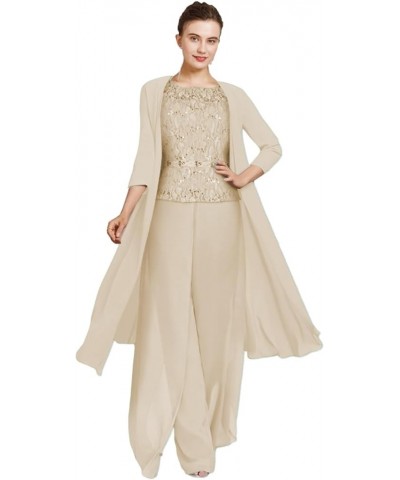 Mother of The Bride Pantsuits Jumpsuits with Jacket Chiffon Wedding Guest Dresses for Women Formal Evening Gowns Long Stormy ...