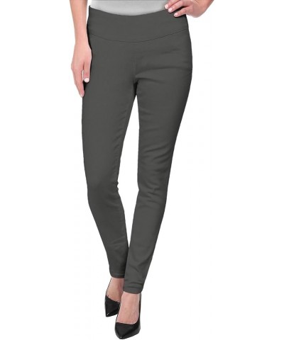 Women‘s Super Comfy Ultra Stretch with Full Elastic Waist Pull On Millennium Twill Pants Charcoal $13.48 Pants