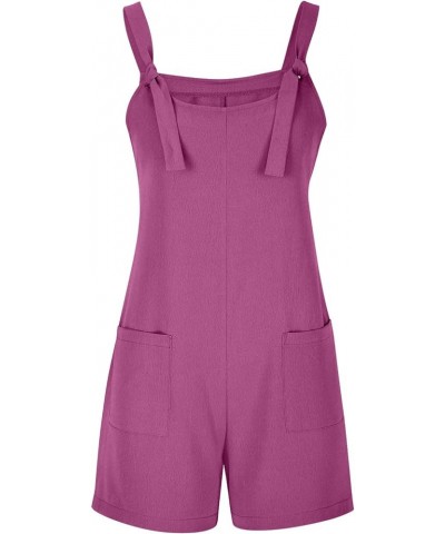 Womens Summer Short Jumpsuits Adjustable Strap Casual Rompers with Pockets Loose Fit Comfy Trendy Overalls 2023 6 Purple $8.0...