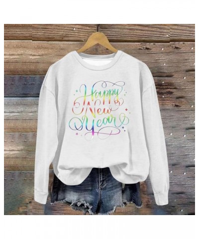 Happy New Year 2024 Shirt for Women Letter Printed Long Sleeve Oversized Crewneck Sweatshirts Loose Fit No Hood S-3XL 03-whit...