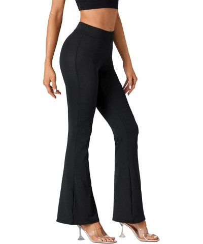 Women's Casual High Waist Flare Pants Solid Stretchy Bell Bottom Wide Leg Lounge Pants Trousers Black $17.97 Pants