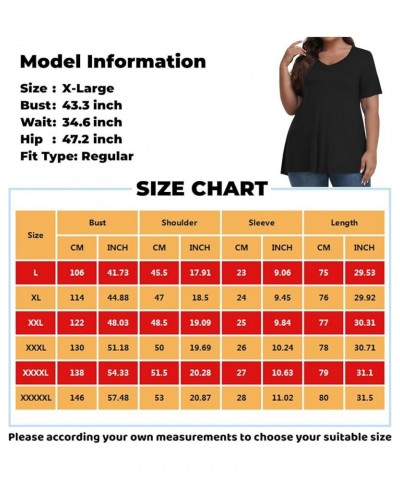 Women's Tops Plus Size Dressy Casual Pleated Oversized Blouse Short Sleeve Gradient Color Shirts V Neck Spring Clothes Ar992-...