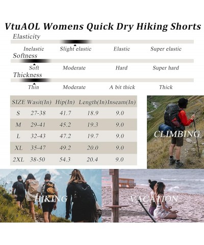 Women's Hiking Cargo Shorts Quick Dry Lightweight Shorts for Women Golf Travel Athletic Shorts Wine Red $11.20 Shorts