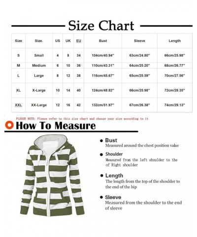 Hooded Sweatshirt Women Fashion Striped Print Sweatshirts Casual Long Sleeve Jacket Coat Zip Up Hoodies With Pockets 02gray $...