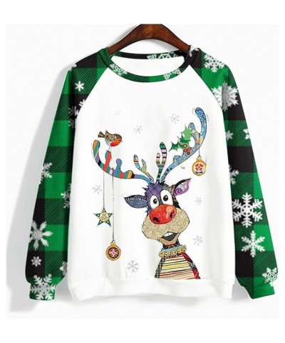 Ugly Christmas Sweaters For Women,Long Sleeve Shirts Fashion Casual Cute Blouse Plus Size Tops Crewneck Sweatshirts C Green $...