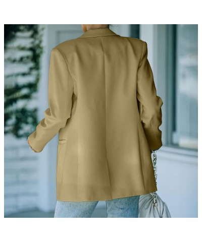 Blazers for Women Business Casual Long Sleeve Suit Jacket Button Business Casual Blazer Lightweight Elegant Tops Khaki $6.22 ...