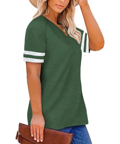 Womens Plus Size Tops Short Sleeve Summer T Shirts Casual Tunics XL-4XL 01_green $12.00 Shirts