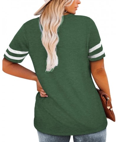 Womens Plus Size Tops Short Sleeve Summer T Shirts Casual Tunics XL-4XL 01_green $12.00 Shirts