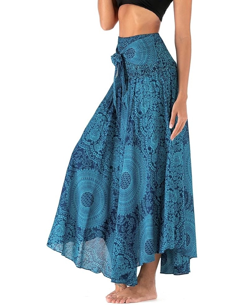 Women Bohemian Mandala Floral Print Rayon Hippie Maxi Skirt Boho Summer Beach Dress Mandala Floral 13 $12.74 Skirts