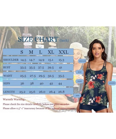 Women's Bathing Suits Swimsuits Tankini Sets for Two Piece Blouson Tank Top with Boyshorts Black & Meteor $20.27 Swimsuits