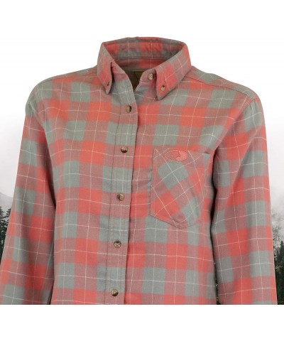 Women's Petite Flannel, Buffalo Plaid Shirts Coral Buffalo Check $14.74 Blouses