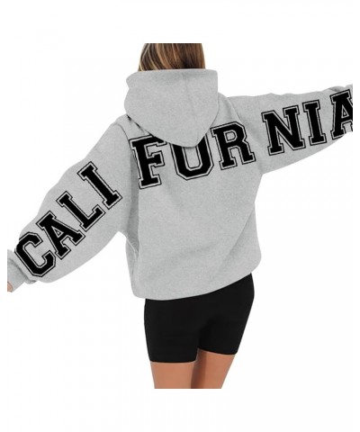 Womens Oversized Hoodies Sweatshirts Women's Long Sleeved Zipperless Printed Hoodie With Back Comfy Hoodies A1-grey $4.70 Shirts