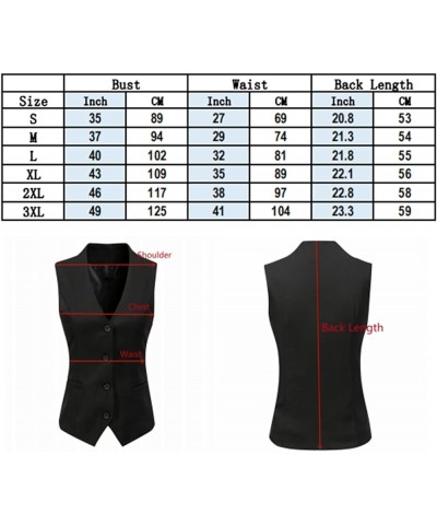 Women's Formal Herringbone Tweed Suits Vest V-Neck Casual Waistcoat Black $14.72 Vests