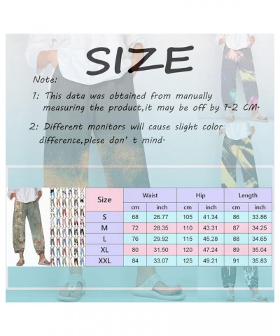 2023 Womens Cotton Linen Pants Fashion Retro Bohemian Beach Wide-Leg Trousers Summer Ladies Nine-Point Harem Pants Purple29 $...