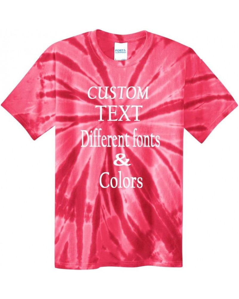 Customized Tie Dye T-Shirt for Youth Personalize with Your Any Own Text Red $18.89 T-Shirts