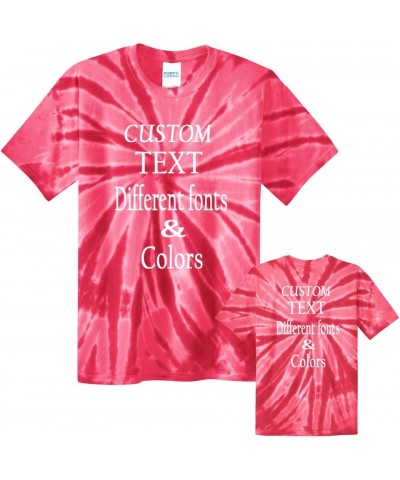 Customized Tie Dye T-Shirt for Youth Personalize with Your Any Own Text Red $18.89 T-Shirts