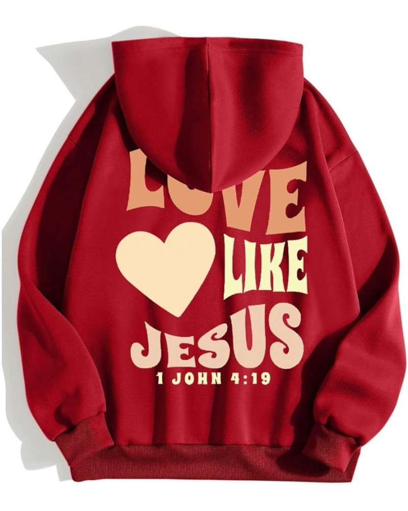 Bible Verse Hoodies for Women Long Sleev Letter Print Jesus Faith Shirts Funny Oversized Sweaters Comfy Fall Clothes Outfits ...