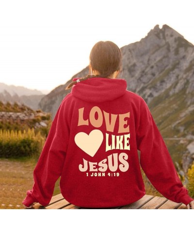 Bible Verse Hoodies for Women Long Sleev Letter Print Jesus Faith Shirts Funny Oversized Sweaters Comfy Fall Clothes Outfits ...