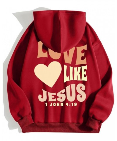 Bible Verse Hoodies for Women Long Sleev Letter Print Jesus Faith Shirts Funny Oversized Sweaters Comfy Fall Clothes Outfits ...