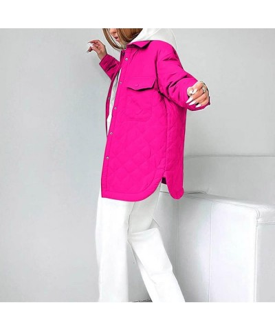 Women's Plain Colour Fashion Outwears Long-Sleeved Warm Coats Autumn and Winter All-Match Jackets Small Hot Pink $17.07 Jackets