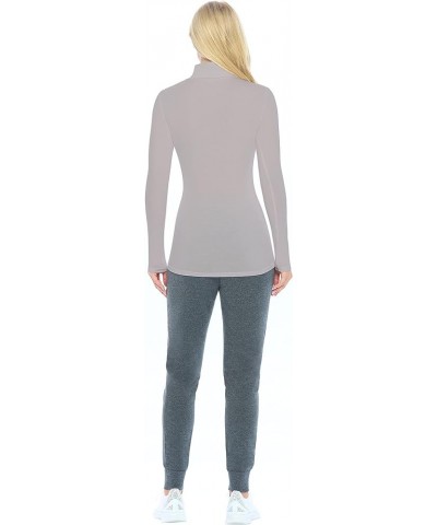 Women's Long Sleeve Turtle-Neck T-Shirt Under Scrub Grey $10.39 T-Shirts