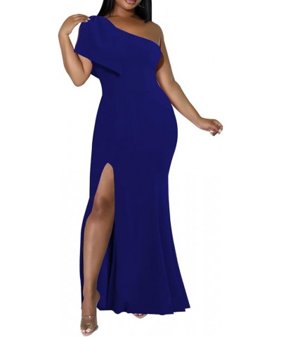 Sexy Formal Dress for Women Ruched Off Shoulder Club Cocktail Bodycon Evening Gown Maxi Long Dresses 05504blue $22.08 Dresses