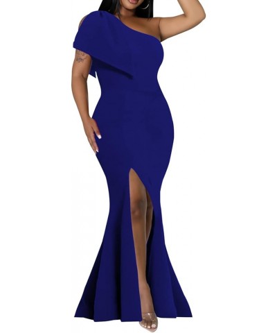 Sexy Formal Dress for Women Ruched Off Shoulder Club Cocktail Bodycon Evening Gown Maxi Long Dresses 05504blue $22.08 Dresses