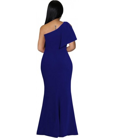 Sexy Formal Dress for Women Ruched Off Shoulder Club Cocktail Bodycon Evening Gown Maxi Long Dresses 05504blue $22.08 Dresses