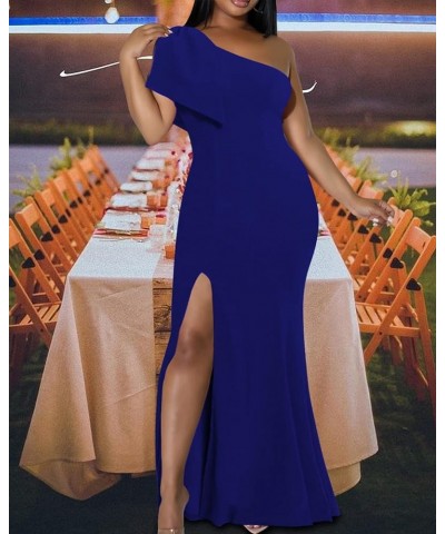 Sexy Formal Dress for Women Ruched Off Shoulder Club Cocktail Bodycon Evening Gown Maxi Long Dresses 05504blue $22.08 Dresses